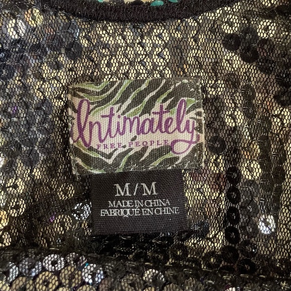 Intimately Free People Women's Multicolored Sequin Printed Chemise Medium - Picture 4 of 11